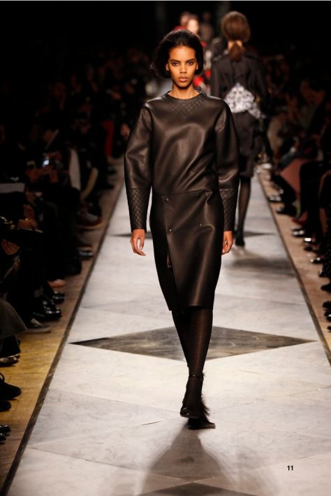 11-LOEWE-AH-2013-Black Grained Calf Quilted Dress_ Black Long Hair Napa Sandal