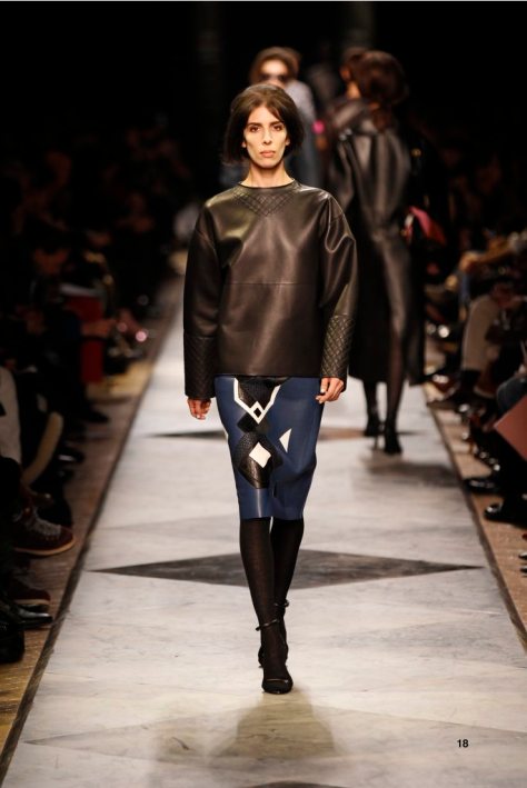 18-LOEWE-AH-2013-Black Quilted Napa Sweatshirt_ Royal Blue Napa Patchwork Skirt_ Black Napa Sandal