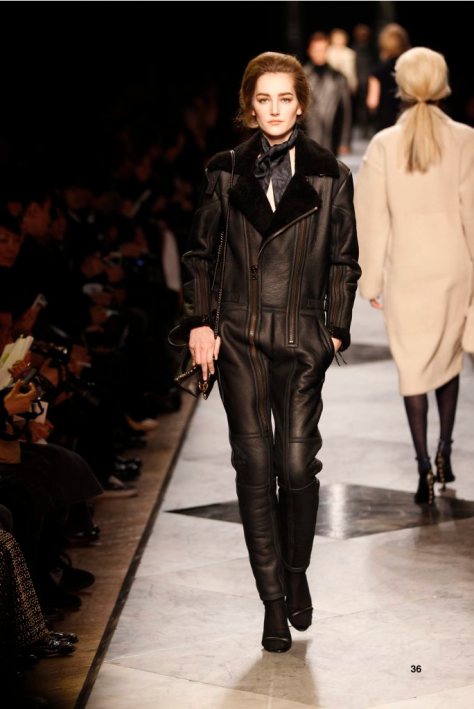 36-LOEWE-AH-2013-Black Shearling Flying Suit_ Navy and Black‘Ceramica’Patchwork Silk Scarf_ Black Pierced Napa Sandal_ Black Pierced Calf ‘Amaya 23’ Bag