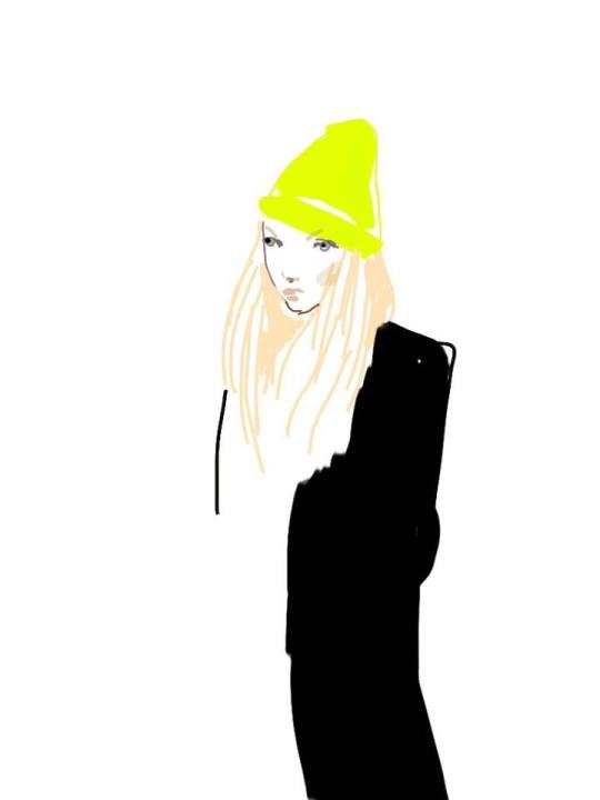 Eudoxie-fashion-Week-bonnet-fluo
