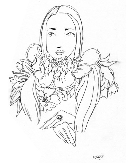 Coloriage-Eudoxie-flowerpower#4